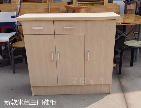 特价直销低价成都出租房家具板式三门鞋柜现代简约储物柜组装柜