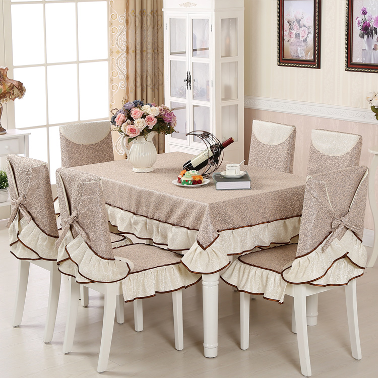 高档桌布布艺餐桌布椅套椅垫套装欧式西餐桌椅套椅子套田园餐椅套