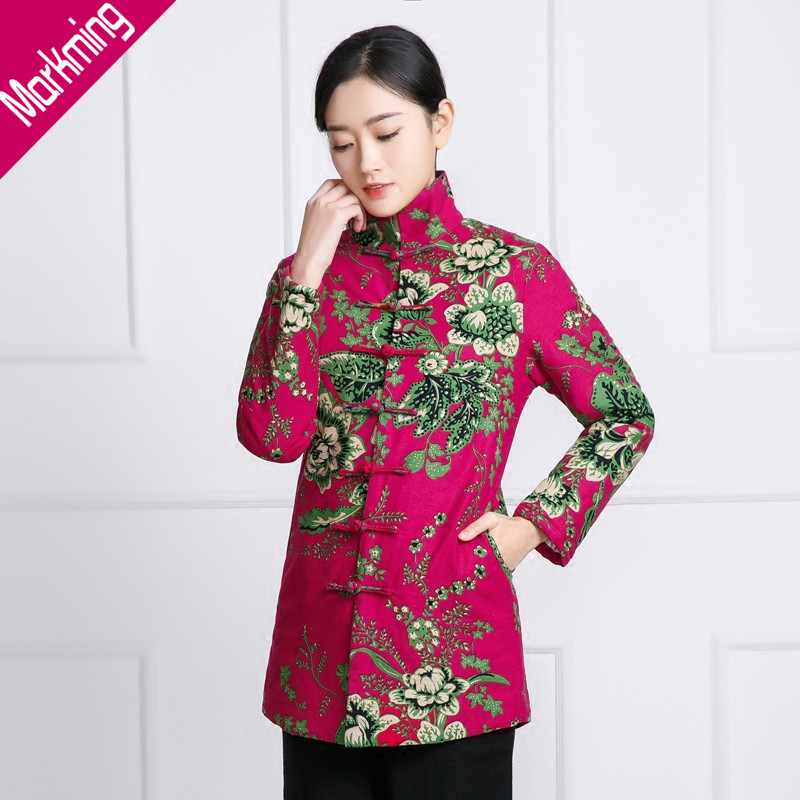 爆款2015民族风女装秋冬装外套棉衣中长款棉服中式唐装中国风棉袄