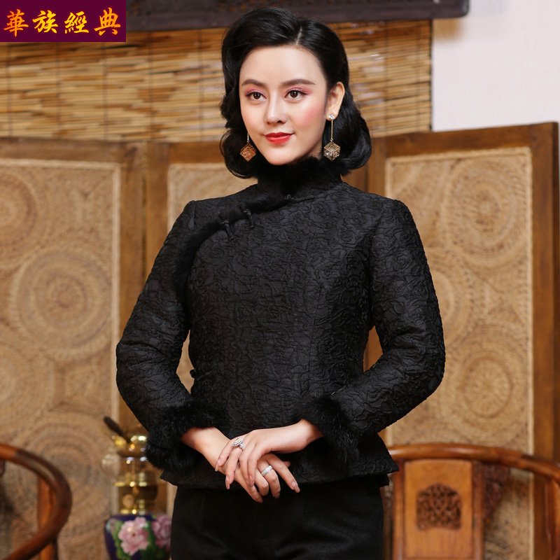 华族经典夹棉唐装汉服民族风上衣女装2015秋冬装棉衣中式长袖外套