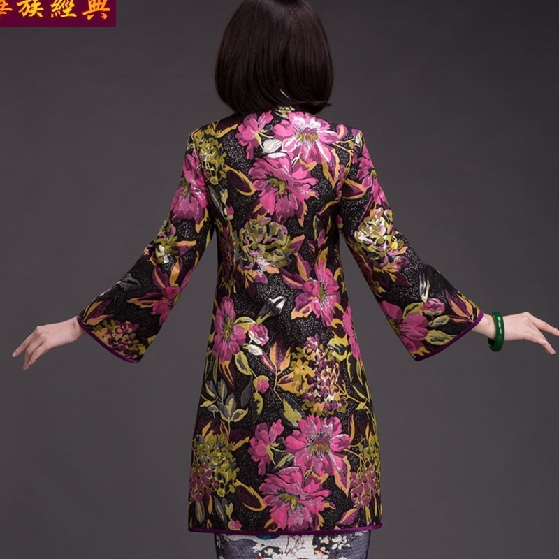 华族经典中式旗袍外套改良民族唐装秋冬装上衣汉服民国风女装大码