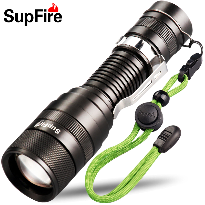 supfire 神火强光手电筒可充电式LED远射王迷你变焦灯户外家用X2