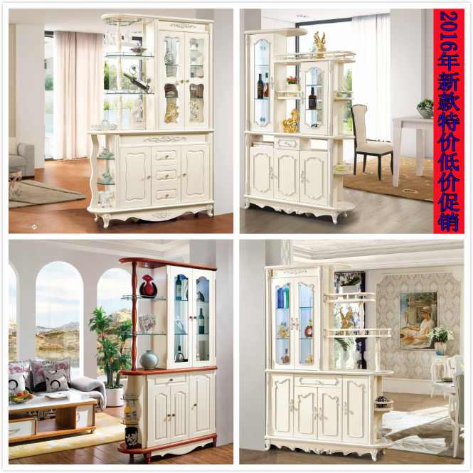 欧式间厅柜隔断柜客厅酒柜玄关柜门厅柜屏风柜装饰柜描银鞋柜