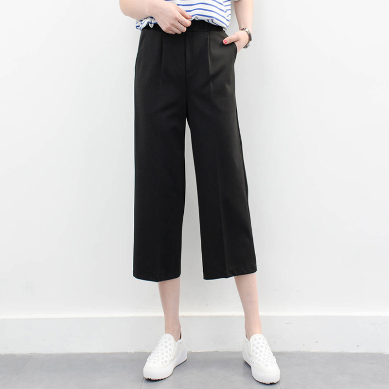 2016春夏装新款韩版西装九分阔腿裤女裤子大码显瘦七分休闲裤女潮