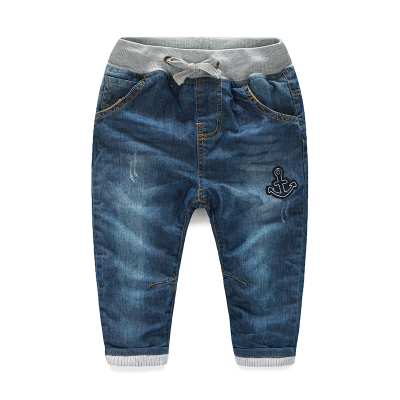 童装冬装新款男童加厚牛仔裤 儿童韩版加绒裤子宝宝休闲棉裤