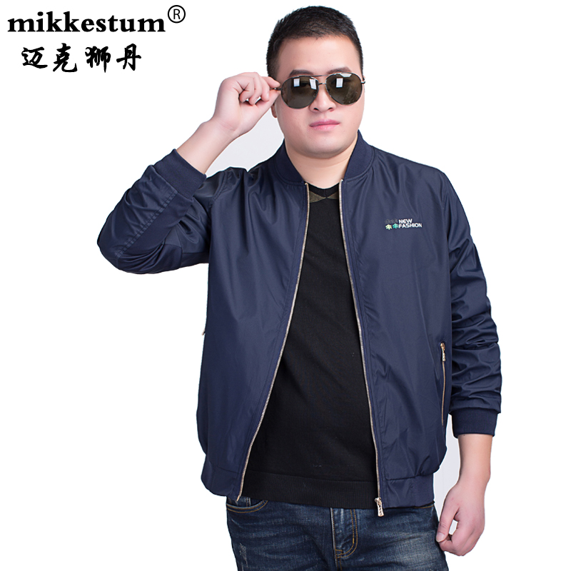 春秋新款加肥加大薄款外套特大码男装棒球服宽松休闲潮男夹克外套