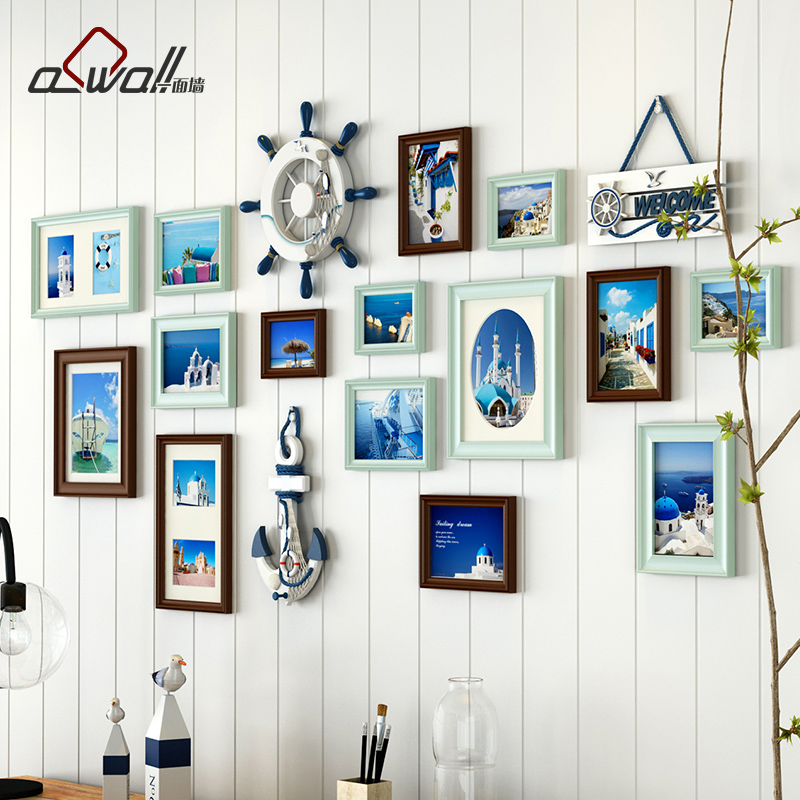 一面墙 地中海实木jrs视频直播_JRS体育直播_jrs直播是什么意思照片墙组合地中海相片墙客厅相框墙大墙面