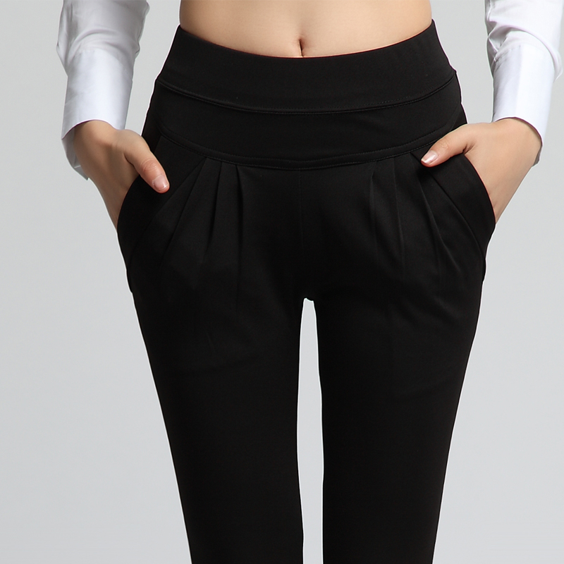 春款显瘦修身哈伦裤女外穿韩版潮大码显瘦休闲西裤小脚裤女长裤子