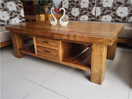 特价全实木茶几老榆木家具简约 小户型 美式乡村客厅现代住宅家具