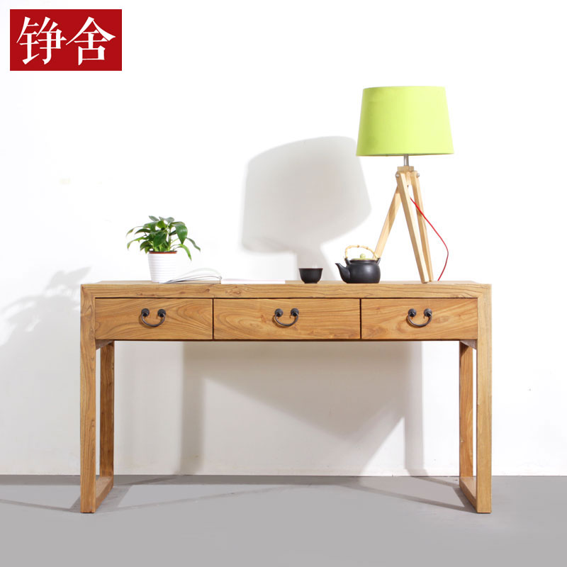 铮舍 老榆木书桌 实木写字台书房现代简约办公桌 仿古家具电脑桌