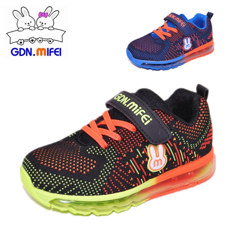正品米菲男童运动鞋针织透气童鞋气垫减震轻便休闲鞋中小童新鞋子