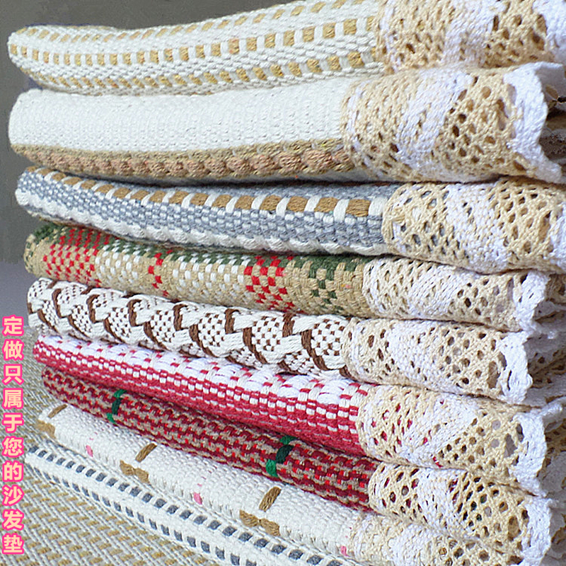 全棉麻粗布防滑沙发垫布艺四季坐垫定做组合沙发巾套全盖简约现代