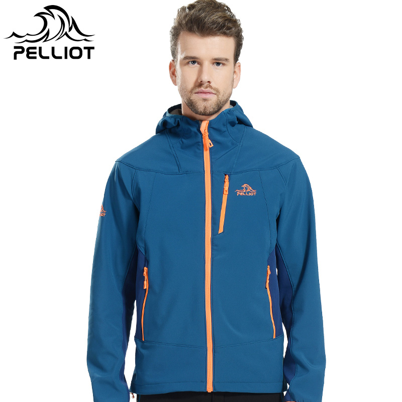 法国PELLIOT户外软壳衣冲锋衣男 春季加厚保暖抓绒衣 休闲外套