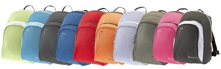 迪卡侬背包 运动休闲双肩包 学生书包户外旅行小包男女10L