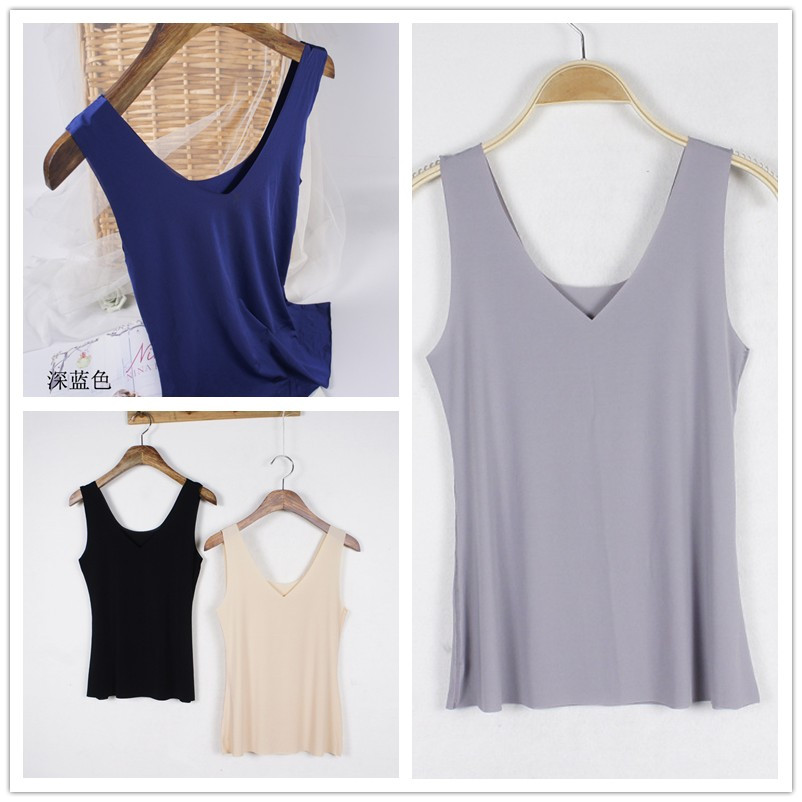 1件包邮维多冰丝无痕背心女修身打底内衣性感吊带衫超薄舒适宽松