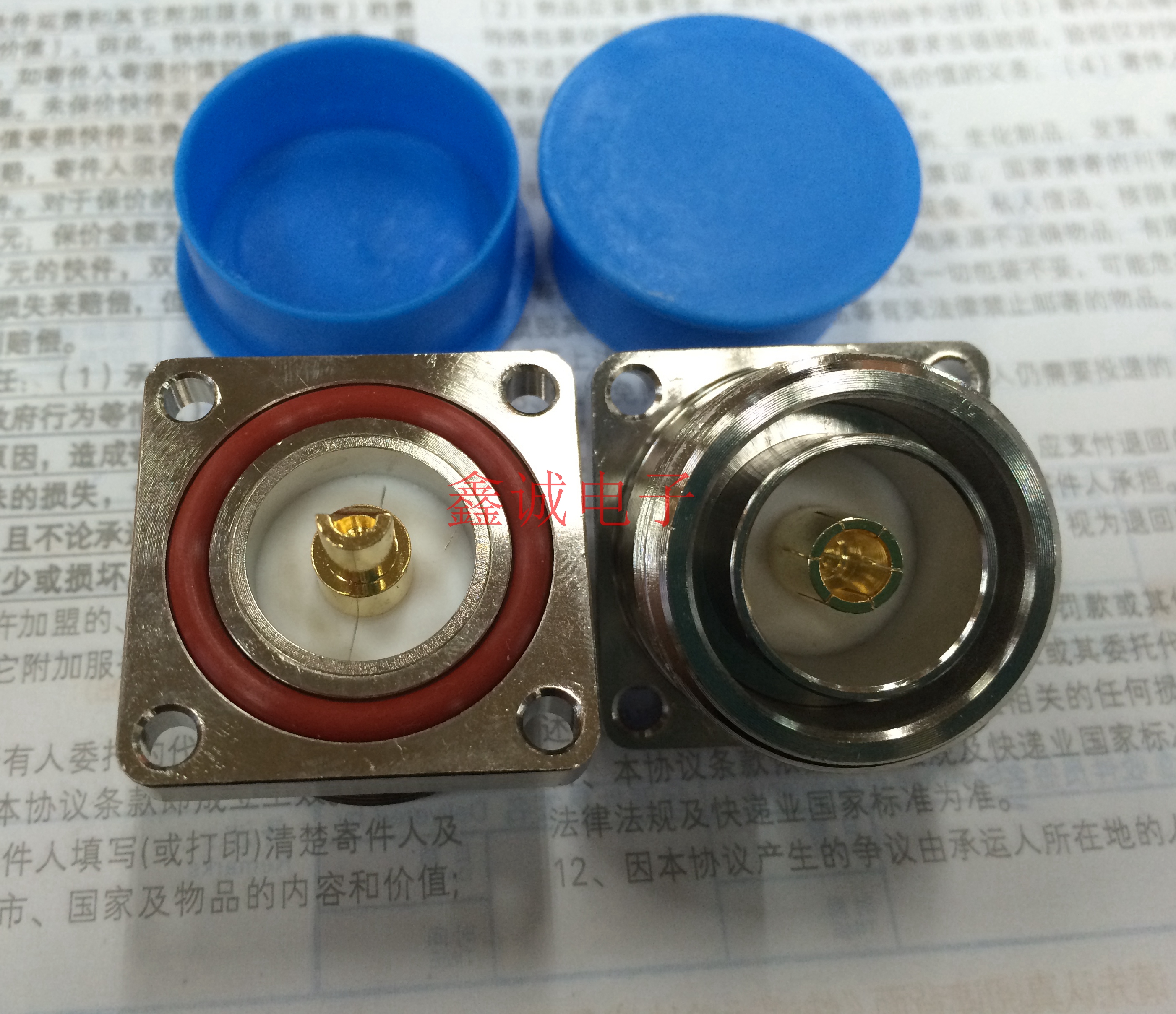 纯铜高频L29DIN母座 DIN法兰盘固定方盘 7/16-L29KF 电信工程接头