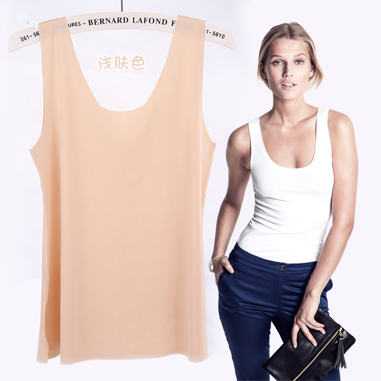 维多利亚隐形背心女夏季冰丝无痕一片式打底衫性感吊带衫超薄内衣