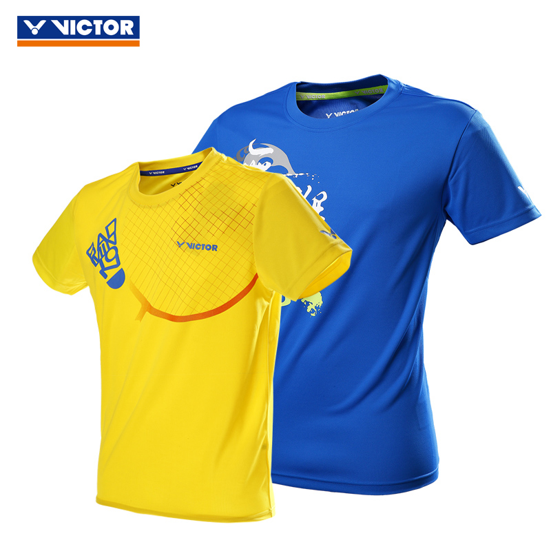 正品VICTOR羽毛球服男款胜利羽毛球女训练衫5014T恤速干透气T5016