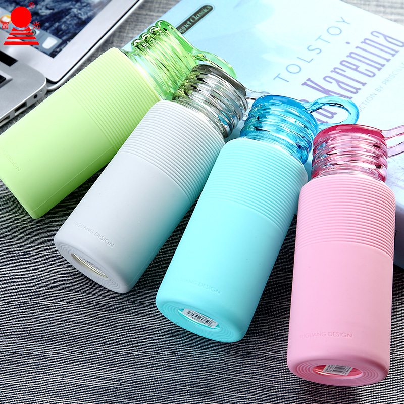 富光单层玻璃杯可爱迷你女士小水杯送隔热套