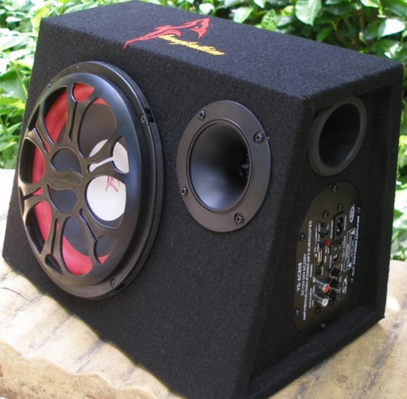 包邮汽车低音炮梯形8寸插卡音箱车载12V24V