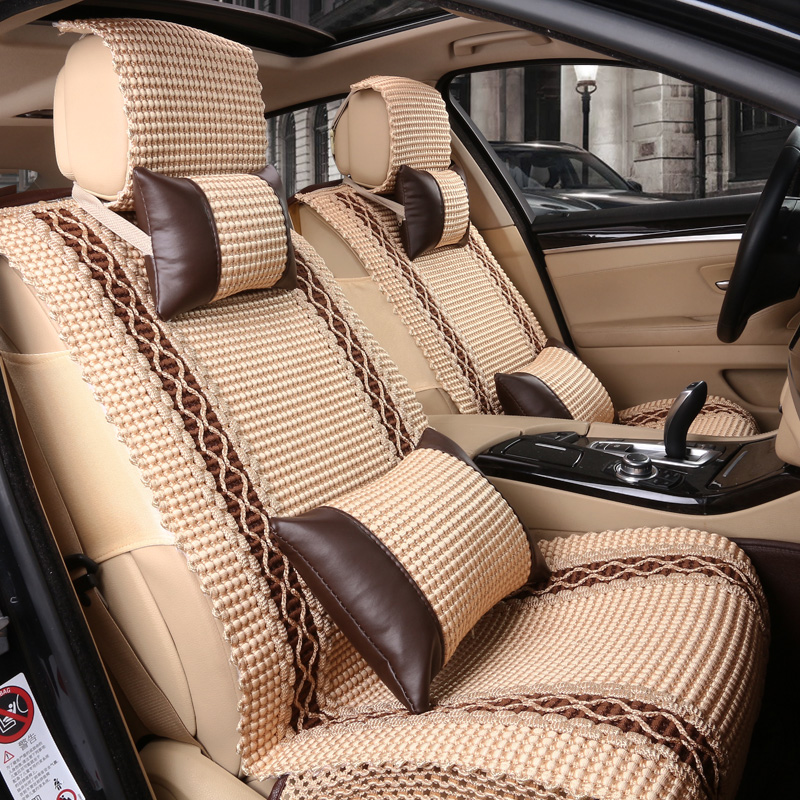 广汽传祺gs4宝骏560汽车坐垫亚麻全包专用座套四季通用座垫夏冰丝