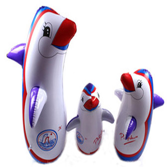 48CM企鹅不倒翁充气球 益智玩具批发 特价地摊一手货源不倒翁动物