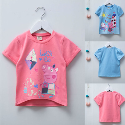 儿童装女童夏装2016新款宝宝纯棉短袖T恤佩佩猪打底衫女童夏季T恤
