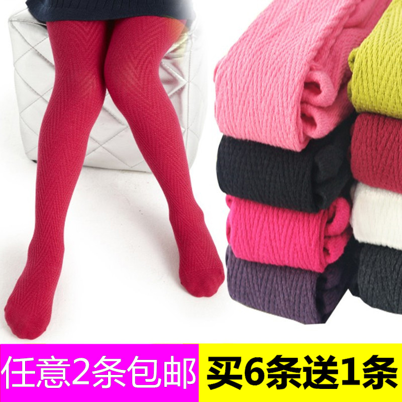 春秋冬 新款儿童装糖果色连裤袜加厚女童打底裤纯棉针织小孩袜子