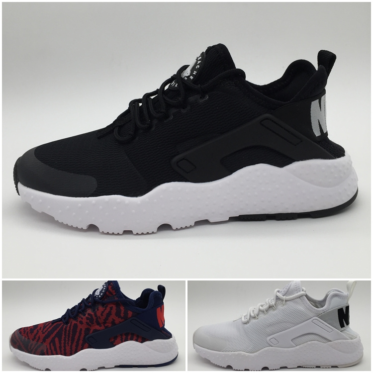 耐克男鞋跑步鞋夏季Air Huarache 华莱士女鞋黑白透气轻便休闲鞋