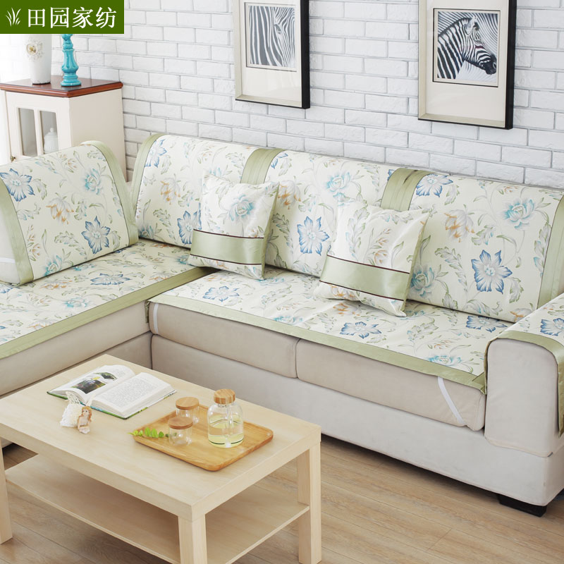 夏季冰丝沙发垫套罩 夏凉席欧式坐垫防滑布艺实木沙发飘窗垫定制