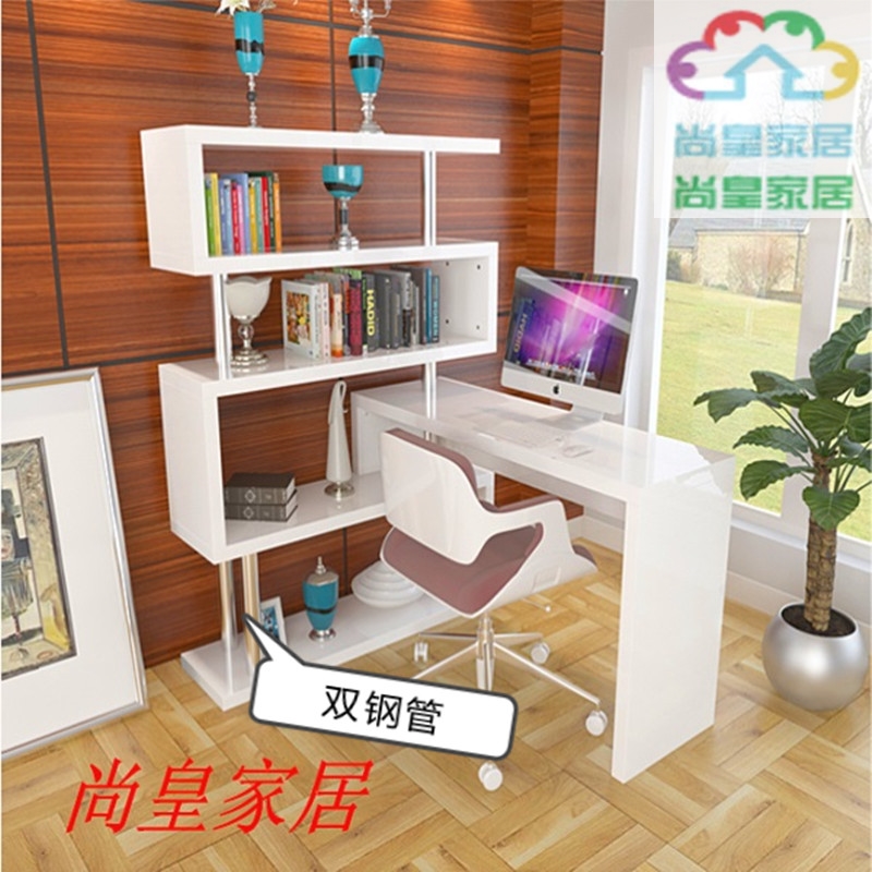 环保包邮旋转电脑桌书架学生写字台转角