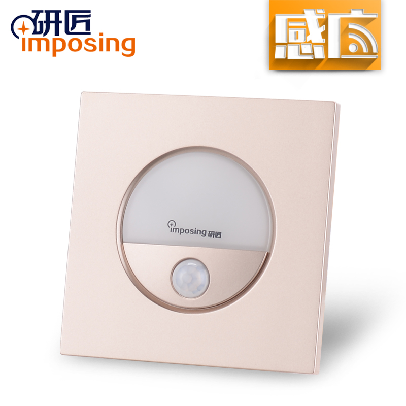 LED人体感应地脚灯86型嵌入式智能过道红外线自动光控走廊小夜灯