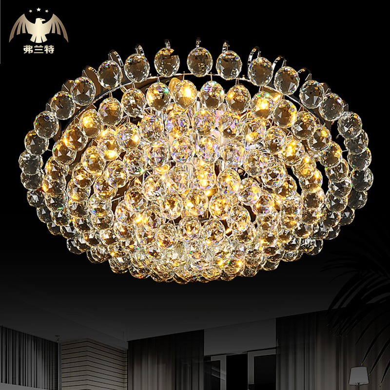 圆形黄色客厅水晶灯LED吸顶灯改造灯板玄关灯餐厅灯房间灯80371