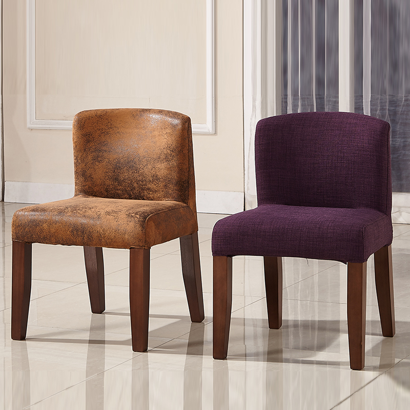 北欧餐椅时尚简约现代可拆洗全实木布艺咖啡厅酒店高档低靠背椅子