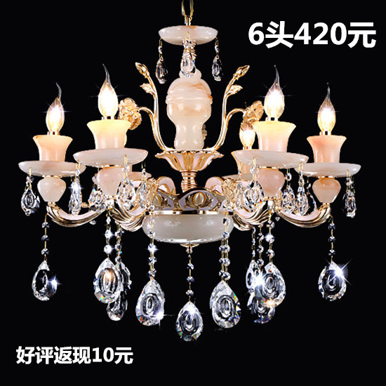 简约大气锌合金欧式水晶吊灯客厅餐厅卧室复式楼led水晶蜡烛吊灯