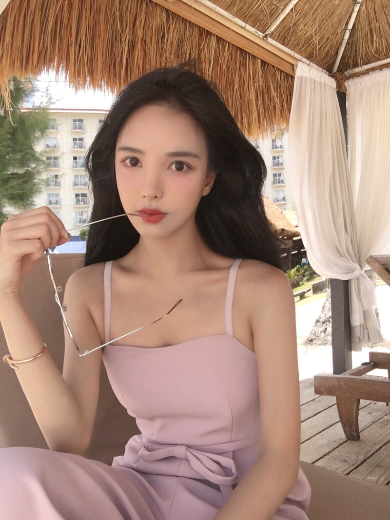 2016夏装新款抹胸吊带连体裤衣阔腿喇叭九分长裤韩国女装夏季粉色