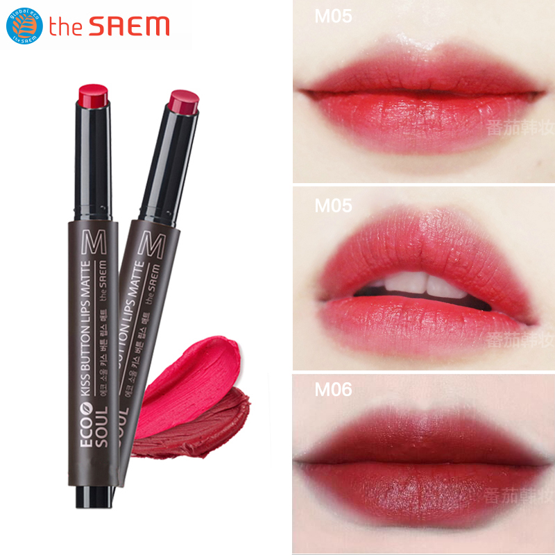 韩国得鲜the saem口红保湿唇膏豆沙M06秀智姨妈色 哑光持久不脱色