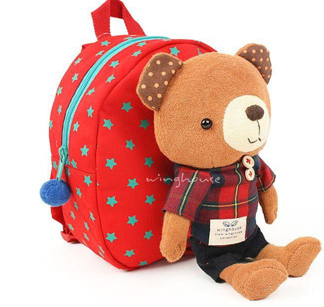 韩版毛绒公仔卡通儿童书包幼儿园男女生潮宝宝可爱韩国双肩背包包