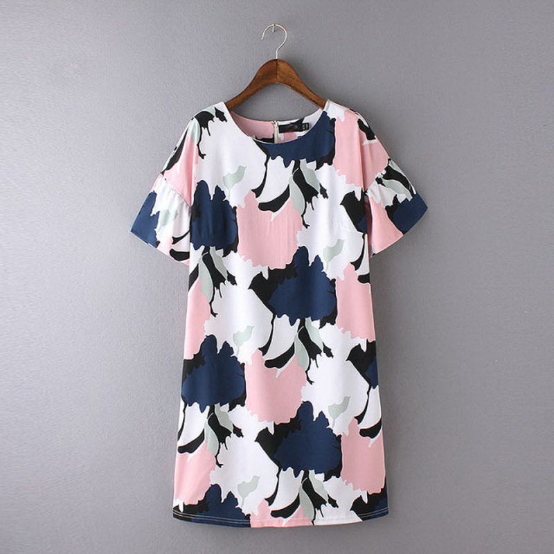 外贸出口余单真品日本尾单剪标品牌折扣店春夏精品女装短袖连衣裙