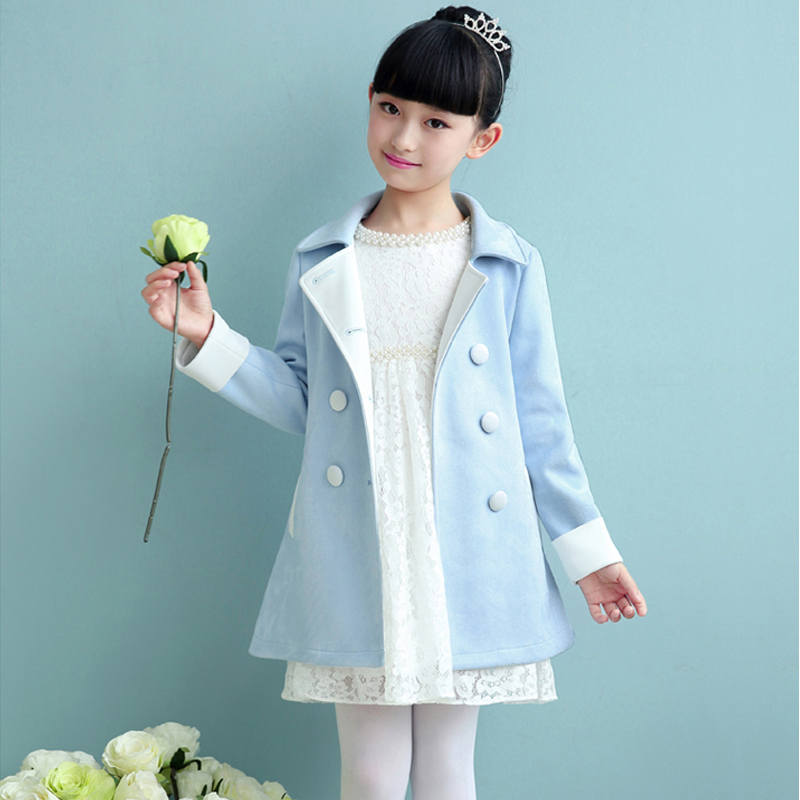 童装2016新款女童秋冬装韩版外套中大童风衣时尚儿童外套大衣包邮