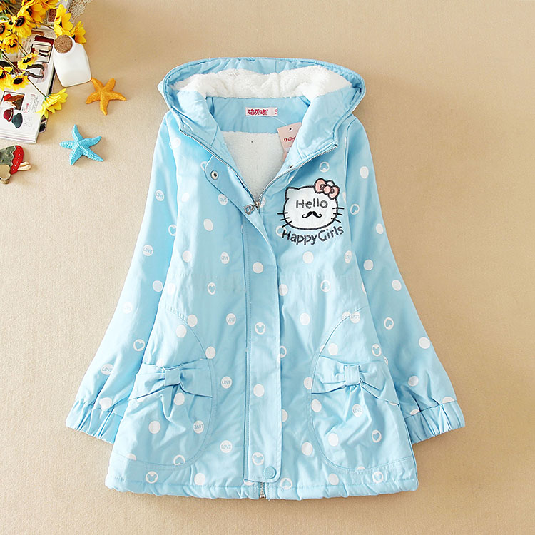 女童加绒棉衣风衣儿童装加厚外套韩版大童中长款卫衣2015秋冬装潮