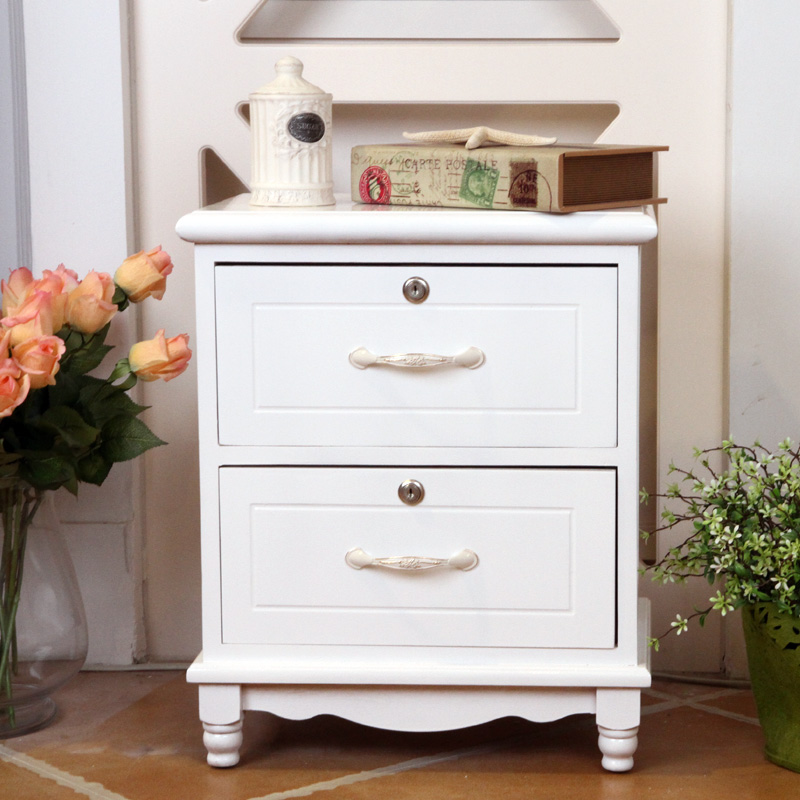 简约现代实木韩式白色床头柜特价床边柜田园储物柜客厅装饰小柜子