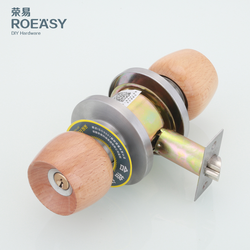 荣易 榉木球锁室内卧室房门球形锁木门锁球形门锁圆锁纯铜锁芯