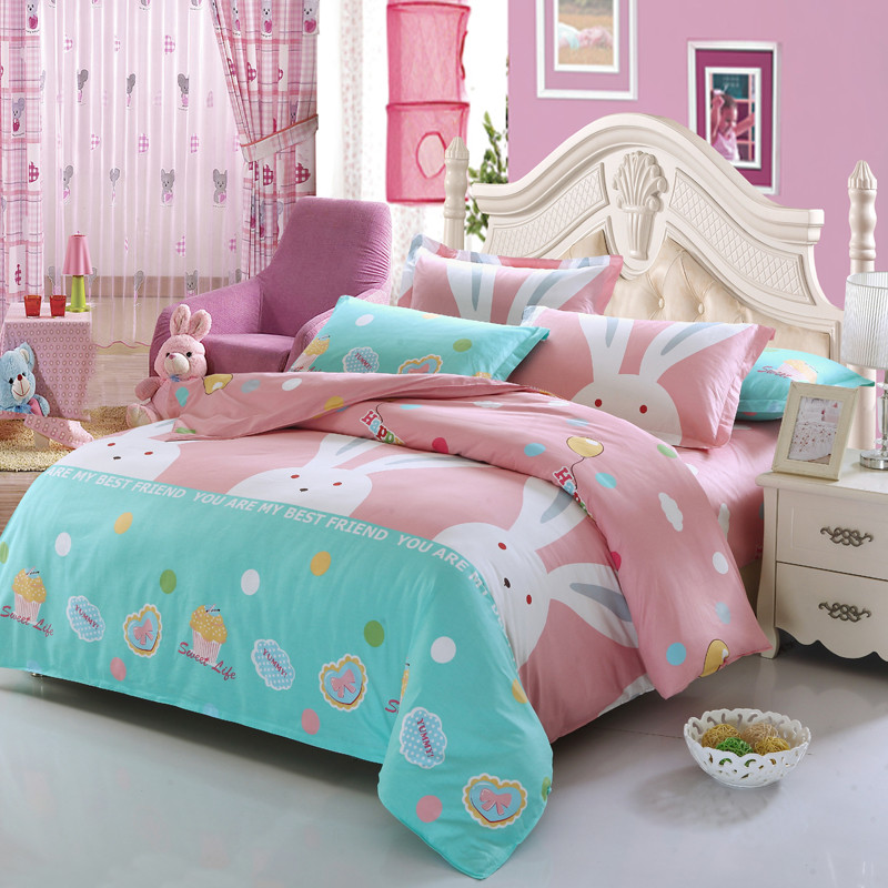 海绵宝宝卡通全棉四件套纯棉学生套件儿童三件套床单床笠床裙被套