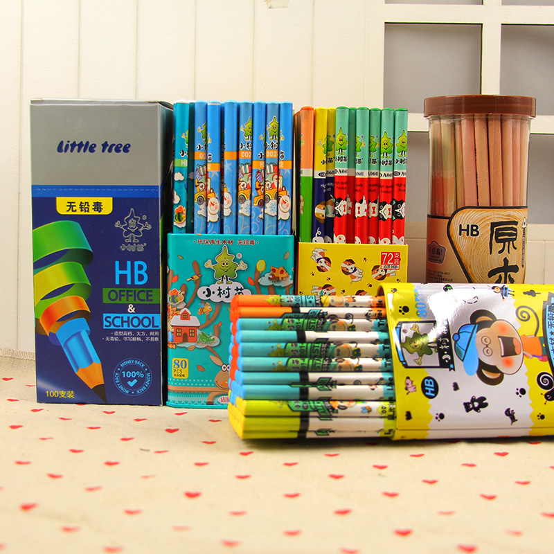 包邮小树苗圆杆三角杆六角杆HB正姿专用小学生铅笔儿童木头无铅毒